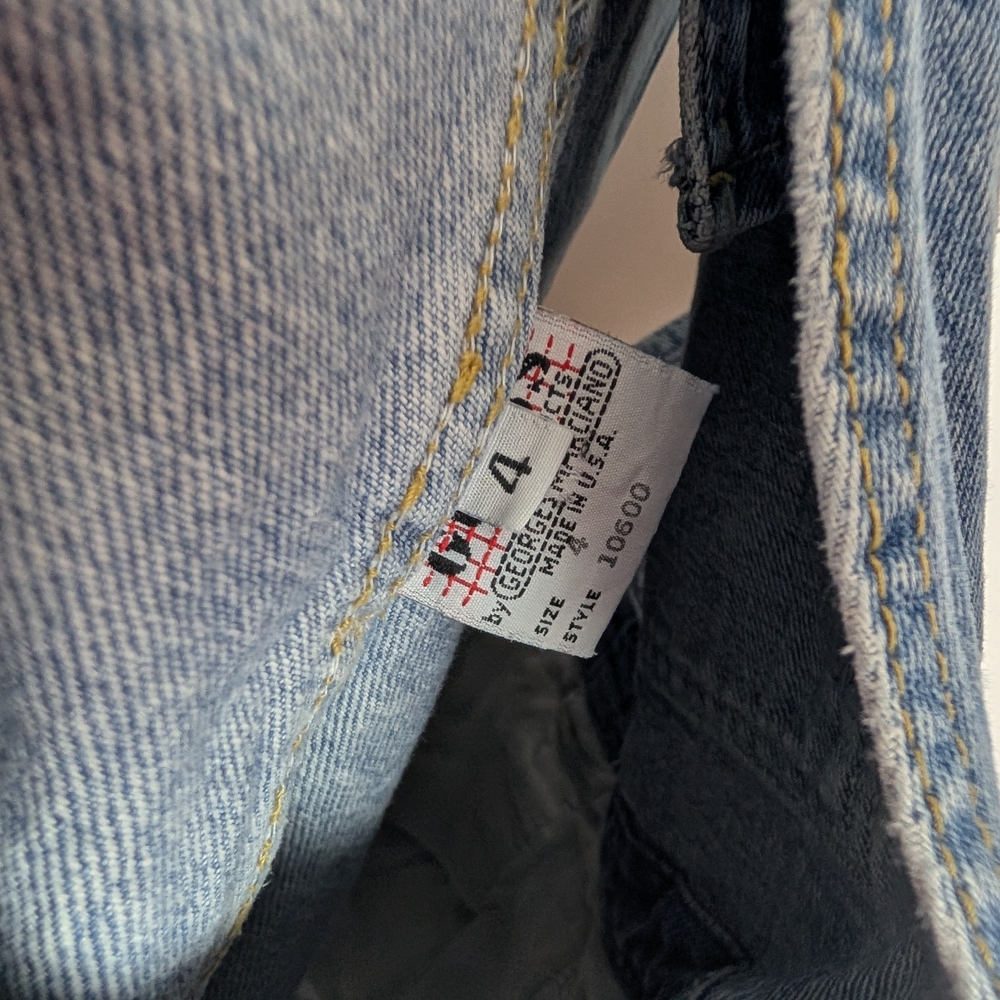 Vintage 90s Guess Denim Overall Dress Jean Pinafore Mini - Picture 9 of 12